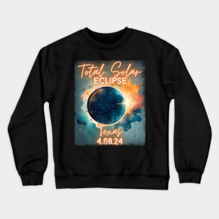 Total Solar Eclipse 2024 Texas Art Science Men Women Kids Crewneck Sweatshirt